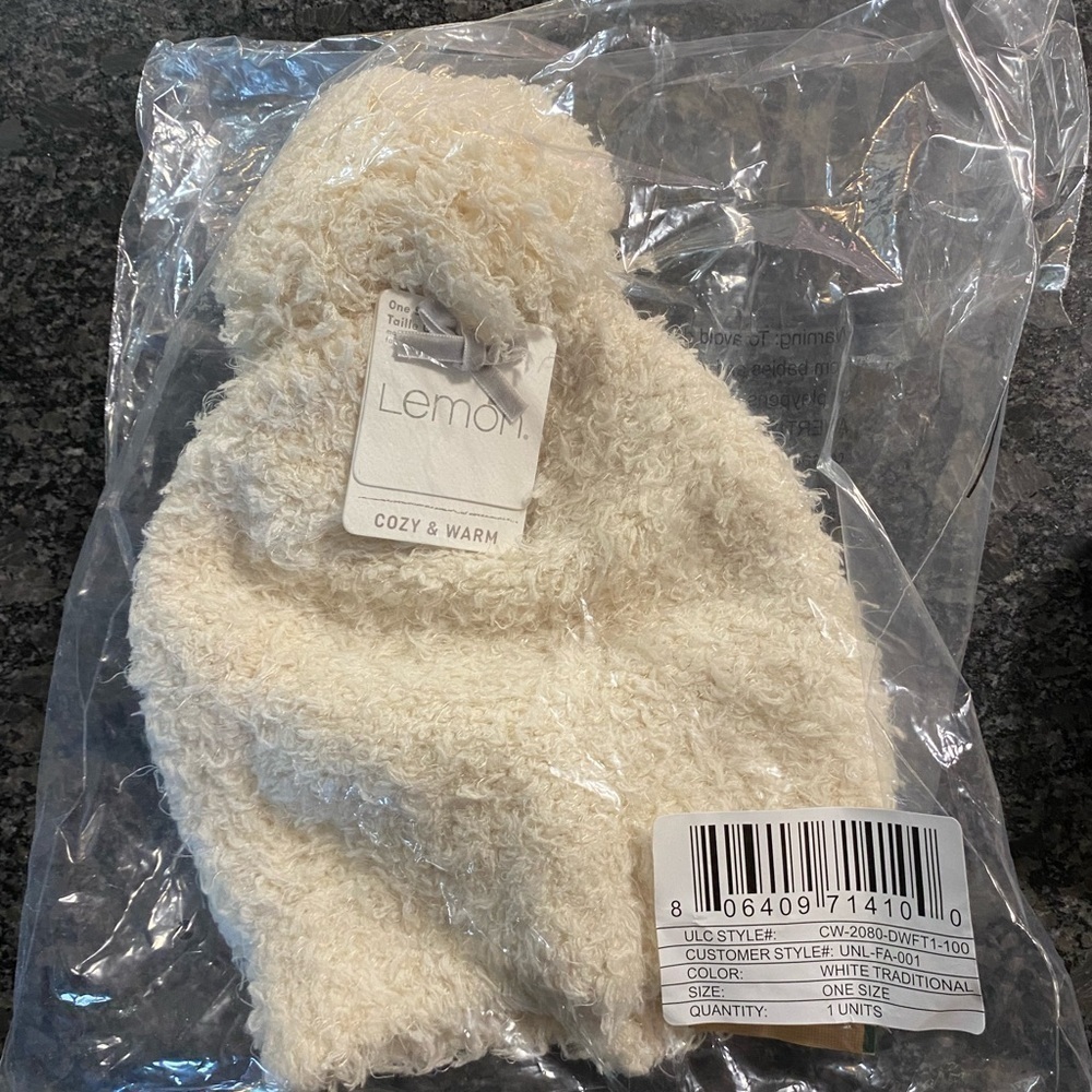 Lemon Women's Snow Drift Beanie One Size White Traditional Sealed New